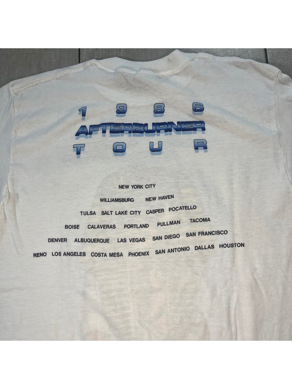 Vintage Spring Ford Afterburner Tour Band T-Shirt White Large - Picture 5 of 8